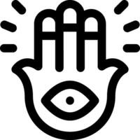 A hamsa hand with an eye on it vector