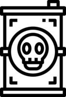A black and white image of a skull in a box vector