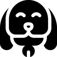 A black and white dog head with a smile vector