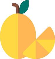 A lemon slice with a slice cut in half vector