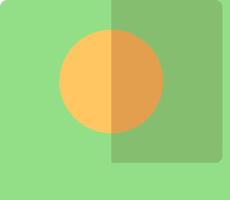 A green and orange square with a circle in the middle vector