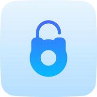 The icon for a blue lock with a blue circle vector