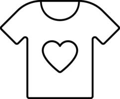 A t - shirt with a heart in the middle vector