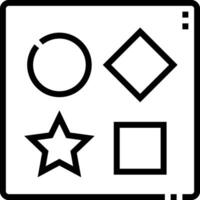 A black and white square with four stars and a square vector