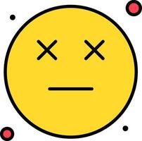 A yellow smiley face with crossed eyes vector