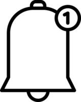 Bell icon with a number one on it vector