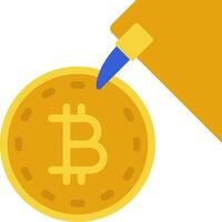 Bitcoin is a cryptocurrency that is created by a group of people who are called miners vector