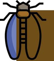 A brown and blue bug with a black and white background vector