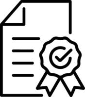 A certificate icon with a seal on top vector