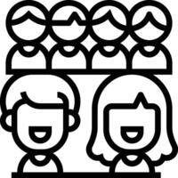 People in a line icon on a white background vector