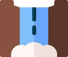 A cartoon of a person standing in front of a waterfall vector