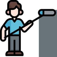 A man with a paint brush and a paint can vector