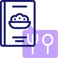 A book with a fork and spoon in it vector