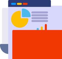 A red folder with a pie chart on it vector
