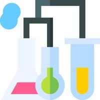 A flat icon of a laboratory with a beaker and a test tube vector