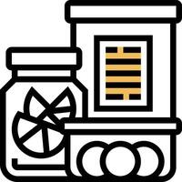 A jar of eggs and a container of eggs vector