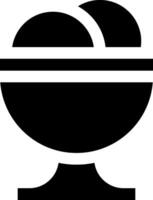 A black and white image of a bowl with two eggs vector