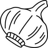 A garlic bulb is shown in this drawing vector