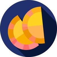 A pie chart with two slices of orange vector