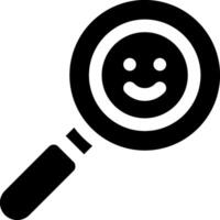A magnifying glass with a smiling face vector