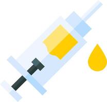 An injection syringe with a drop of oil vector
