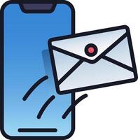 Email icon with phone and envelope vector