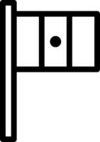 A black and white flag with a dot on it vector