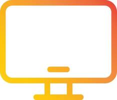 A computer monitor with an orange and yellow background vector