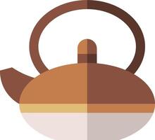An icon of a teapot with a brown and white lid vector