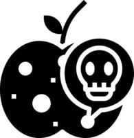 An apple with a skull on it vector