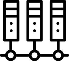 A black and white image of three servers vector