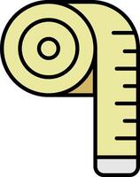 A yellow roll of toilet paper with a ruler on it vector