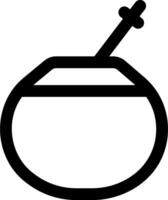A black and white image of a cup with a spoon vector