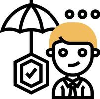 A man holding an umbrella and a check mark vector