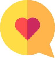 A yellow speech bubble with a heart in it vector