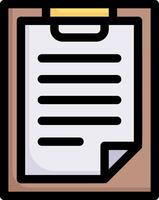 Clipboard icon with a paper document vector
