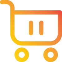 A shopping cart icon with orange and yellow colors vector