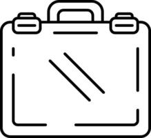 A black and white outline of a briefcase vector
