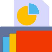 A colorful folder with a pie chart on top vector
