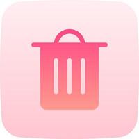 A pink trash can icon on a white background vector