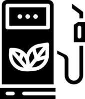A black and white image of a gas pump with a leaf on it vector