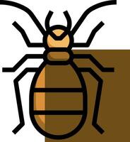 A bug icon with a brown and black body vector