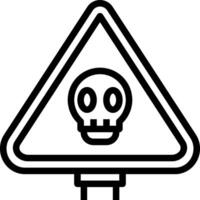 A warning sign with a skull on it vector