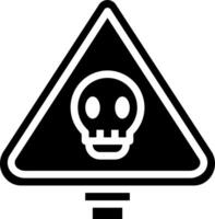 A black and white skull and crossbones sign vector