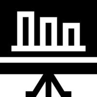 A black and white icon of a bar graph vector