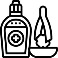 A bottle of toothpaste and a spoon vector