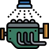 A cartoon engine with a blue light on top vector