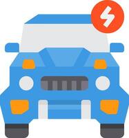 A blue car with a lightning bolt on it vector
