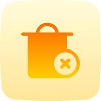 A yellow and orange icon with a pot and a cross vector