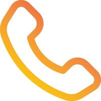 A phone icon with orange and yellow lines vector